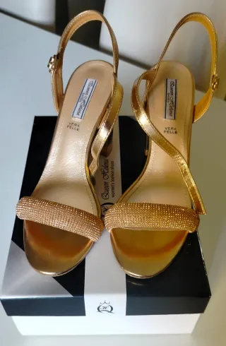 Sandali eleganti oro cerimonia