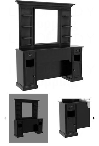 Mueble de barbería negro