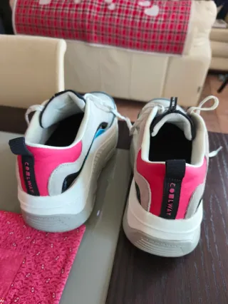 Deportivas Coolway Beige y Gris, plataforma de 7cm