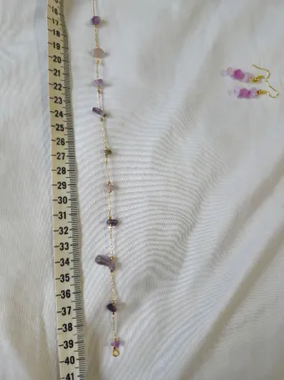 Conjunto collar, pulsera y pendientes piedras