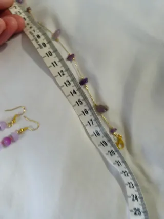 Conjunto collar, pulsera y pendientes piedras