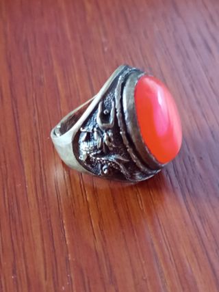 Anillo Antiguo Oriental Piedra Roja