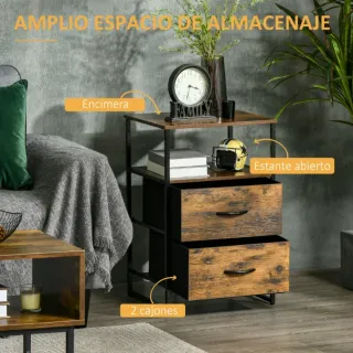 Mesita Auxiliar Industrial con Cajones