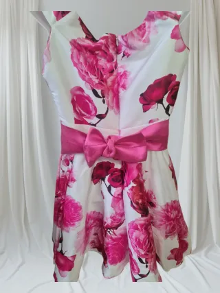 Vestido fiesta flores rosa talla L