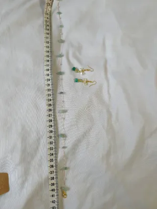 Collar y pendientes piedra natural