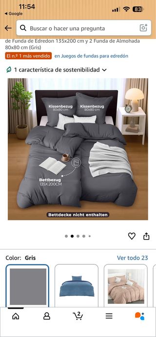 Funda Nórdica Cama 90 Microfibra Gris