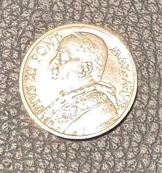 Vaticano 5 Lire 1934 Pio XI Argento