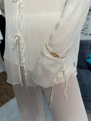 Collar y pulsera de perlas naturales