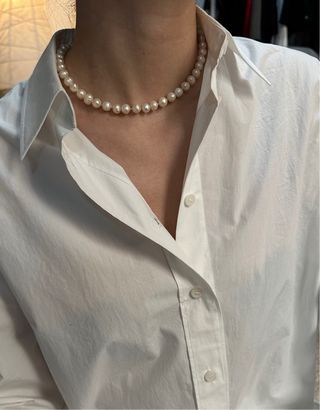 Collar y pulsera de perlas naturales