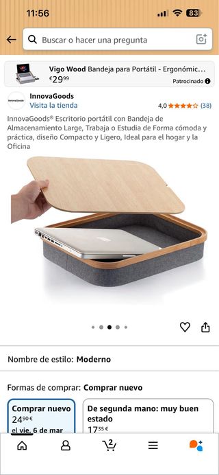 Escritorio Portátil InnovaGoods con Bandeja