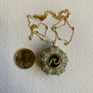 Collar erizo de mar plata y oro