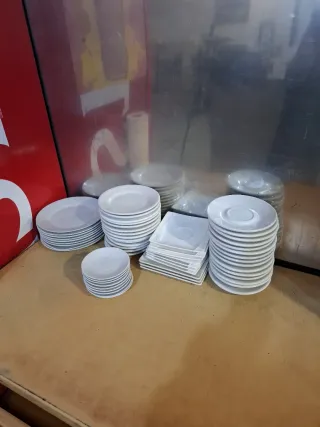 Lote de platos de porcelana blancos