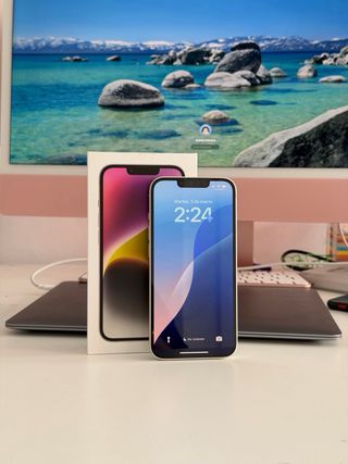 iPhone 14 128GB Blanco Impecable + Caja + Cargador