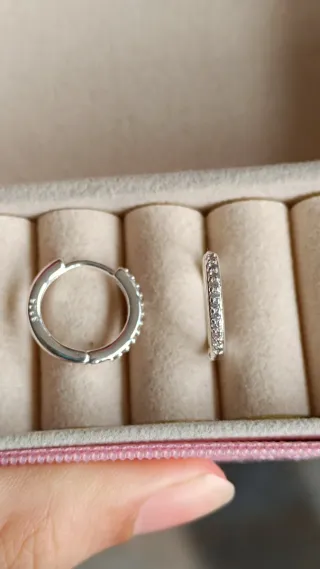 Pendientes Aro Plata Circonitas