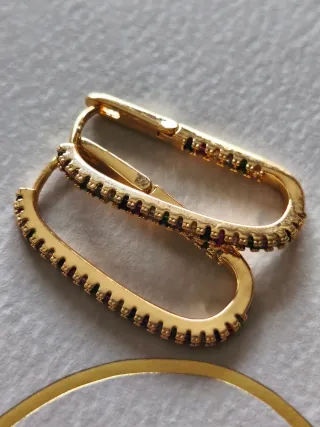 Pendientes Aro Oro 18k Multicolor