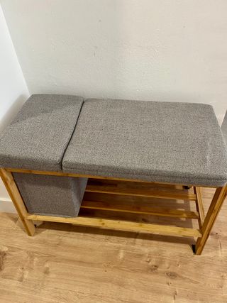 Banco zapatero bambú con almacenaje