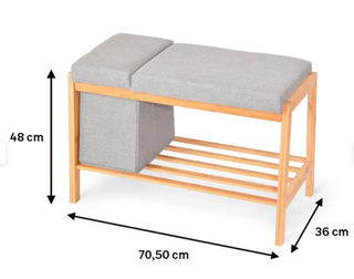 Banco zapatero bambú con almacenaje