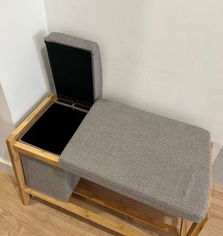 Banco zapatero bambú con almacenaje