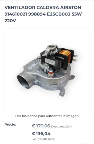 Ventilador Caldera Ariston 914610021