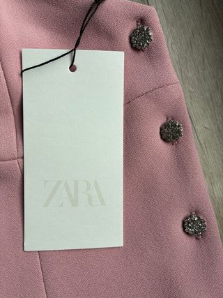Top Zara Botones Joya Rosa