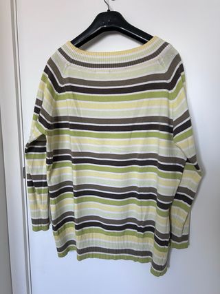 Jersey H&M cuello pico rayas multicolor Talla XL