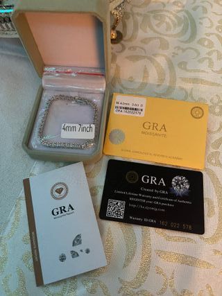 Pulsera Tenis Moissanita Diamantes Plata