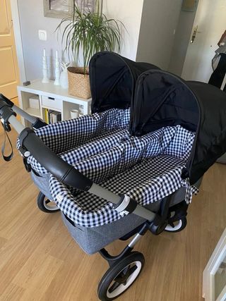 Bugaboo Donkey 3 Gemelar negro y gris