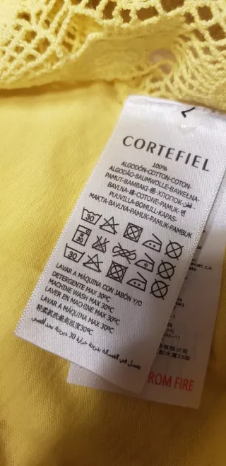 Pack 2 Camisetas Cortefiel Blancas y Amarillas T38