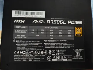 MSI MAG A750GL PCIE 5.1 ATX 3.1 750W