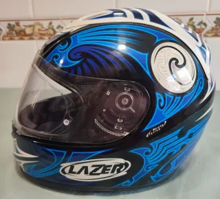Casco Moto Lazer Negro y Azul