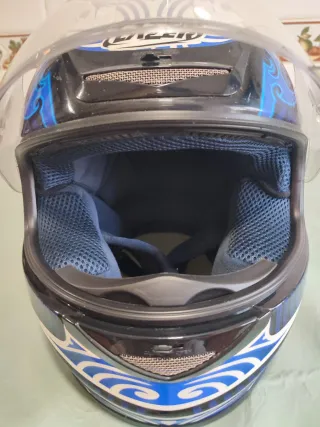 Casco Moto Lazer Negro y Azul