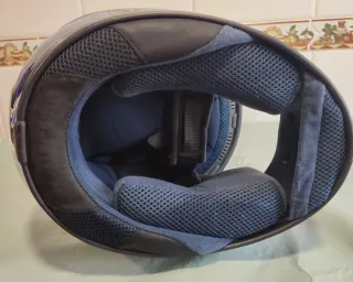 Casco Moto Lazer Negro y Azul