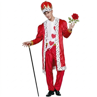 Disfraz Rey Corazones Talla Única Adulto - Traje