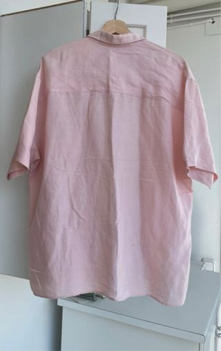 Camisa lino rosa pastel
