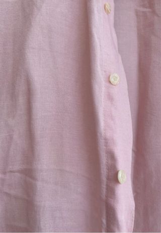 Camisa lino rosa pastel