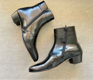 Botin hombre piel vestir negro tacon cubano