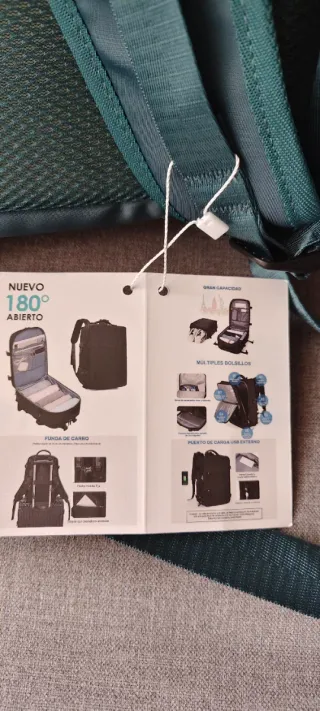 Mochila de cabina color verde azulado