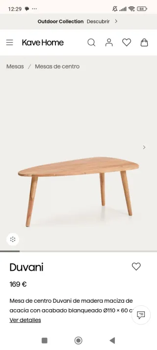 Mesa de centro Kave Home Duvani