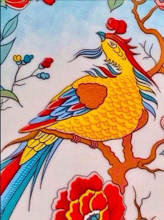 2 PLATOS DE PORCELANA CHINA CON AVE FENIX