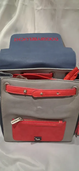 Mochila Dogs by Beluchi Gris y Rojo