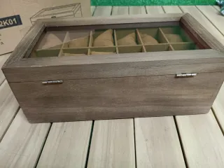 SONGMICS Caja Relojes 12 Ranuras Marrón