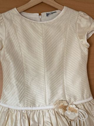 Vestido comunión niña corto color marfil