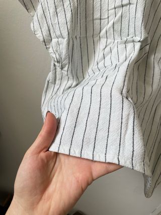 Camisa corta de algodón a rayas