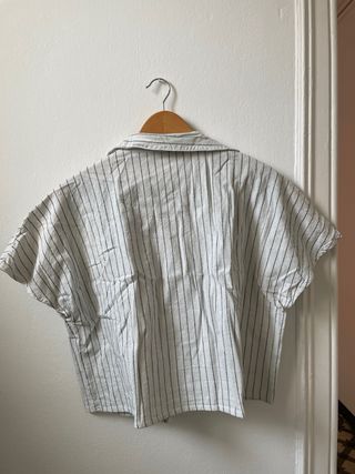 Camisa corta de algodón a rayas