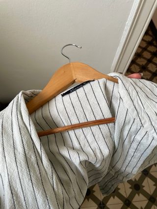 Camisa corta de algodón a rayas