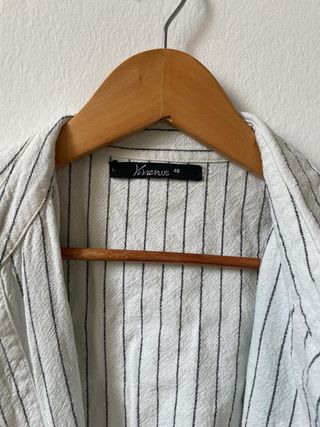 Camisa corta de algodón a rayas