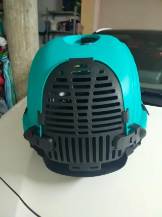 Transportín Perro/Gato Negro y Turquesa