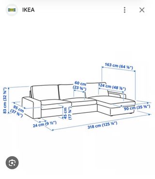 Sofa kivik 3 plazas con chaise longe.