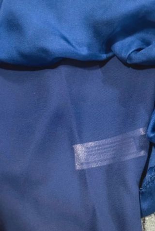 Top Massimo Dutti azul seda tirantes fluido