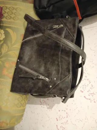 Borsa donna grigia con zip